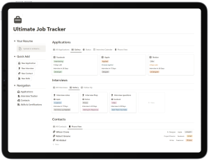 Notion Job Application Tracker Template Preview