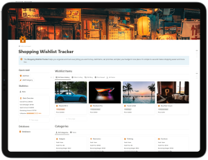 Notion Shopping Wishlist Tracker Template