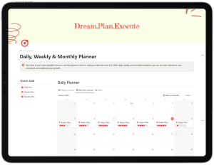 Notion Daily, Weekly & Monthly Planner