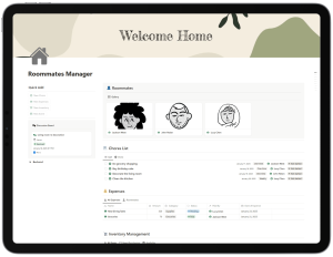 Roommate manager notion template